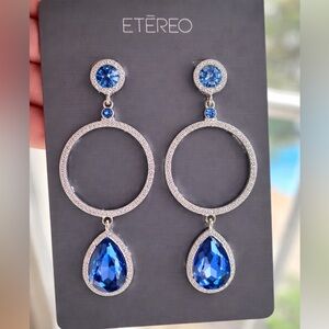❗️NWT❗️ 💎 Etéreo Silver & Blue Statement Earrings